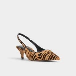 Aldo Leanah Tiger-Print Haircalf Pointed Toe Slingbacks -The Aldo Shop product 14118376 leanah brown 241 001 037 alt3 sq gy