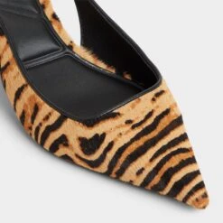 Aldo Leanah Tiger-Print Haircalf Pointed Toe Slingbacks -The Aldo Shop product 14118376 leanah brown 241 001 037 alt4 sq gy