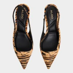 Aldo Leanah Tiger-Print Haircalf Pointed Toe Slingbacks -The Aldo Shop product 14118376 leanah brown 241 001 037 alt5 sq gy