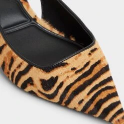 Aldo Leanah Tiger-Print Haircalf Pointed Toe Slingbacks -The Aldo Shop product 14118376 leanah brown 241 001 037 detail sq gy