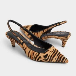 Aldo Leanah Tiger-Print Haircalf Pointed Toe Slingbacks -The Aldo Shop product 14118376 leanah brown 241 001 037 spotlight sq gy