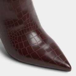 Aldo Saphiria Brown Croc-Embossed Knee-High Boots -The Aldo Shop product 14118411 saphiria brown 201 002 004 alt4 sq gy