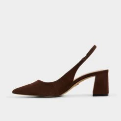 Aldo Uliana Women's Suede Slingback with Squared Block Heel -The Aldo Shop product 14119638 uliana brown 201 001 046 alt2 sq gy