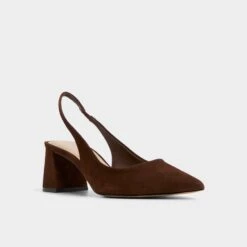 Aldo Uliana Women's Suede Slingback with Squared Block Heel -The Aldo Shop product 14119638 uliana brown 201 001 046 alt3 sq gy