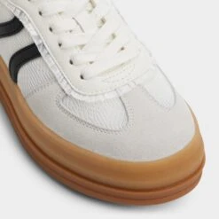 Aldo Elabrintar Women's Chunky Gum Sole Canvas Sneakers -The Aldo Shop product 14134385 elabrintar white 122 002 029 alt4 sq gy