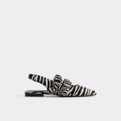 Aldo Lotheillan Zebra Print Faux Fur Pointy Slingback Flats