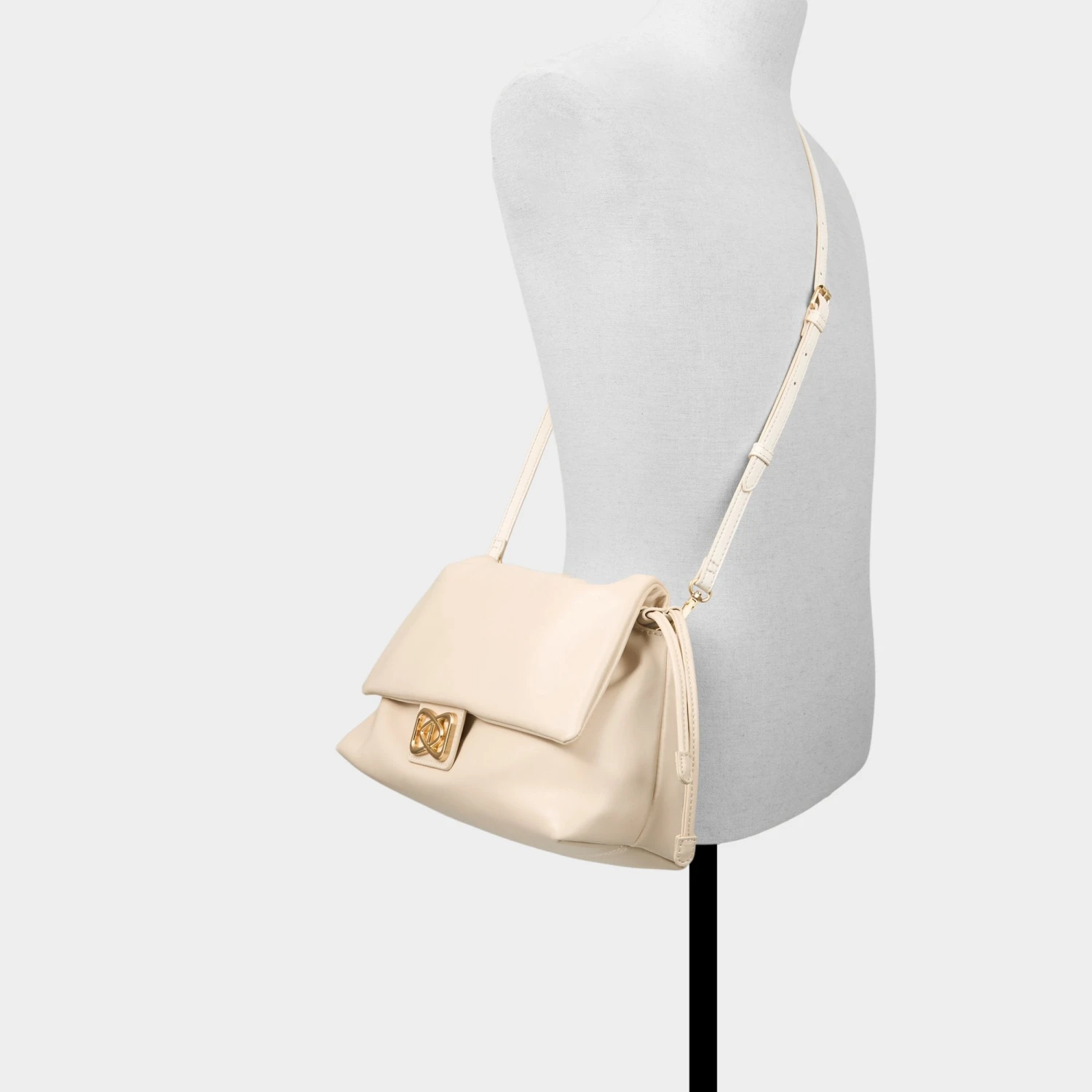 Aldo Eelinoraa - Soft Gathered Leather Crescent Bag in Cream - Image 4