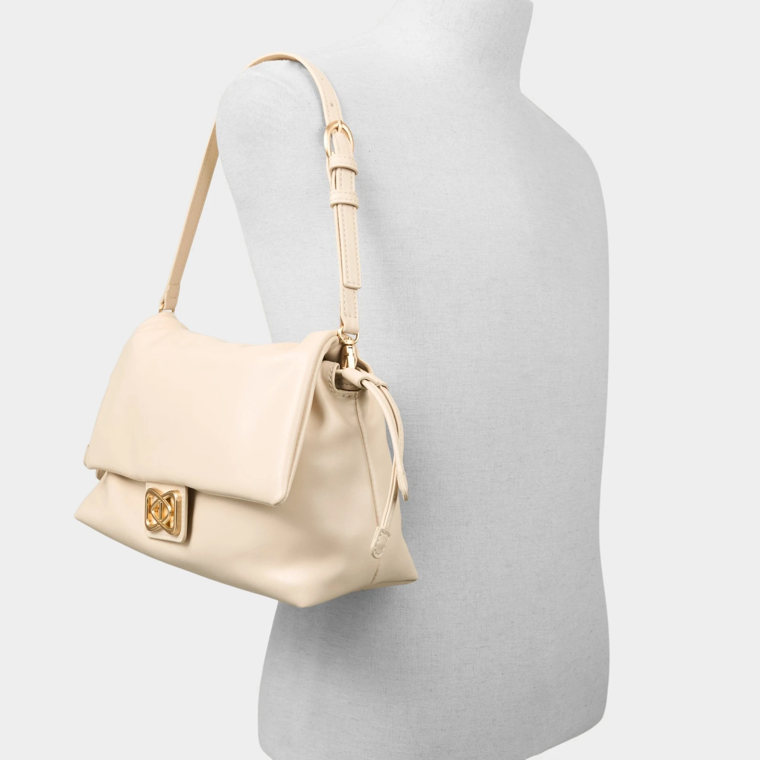Aldo Eelinoraa - Soft Gathered Leather Crescent Bag in Cream - Image 5
