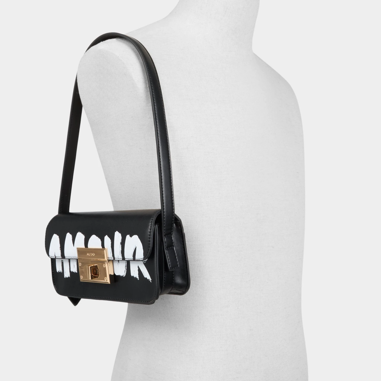 Aldo Amandyy Amour Graphic Shoulder Bag - Black 5 Aldo Amandyy Amour Graphic Shoulder Bag - Black - Image 4