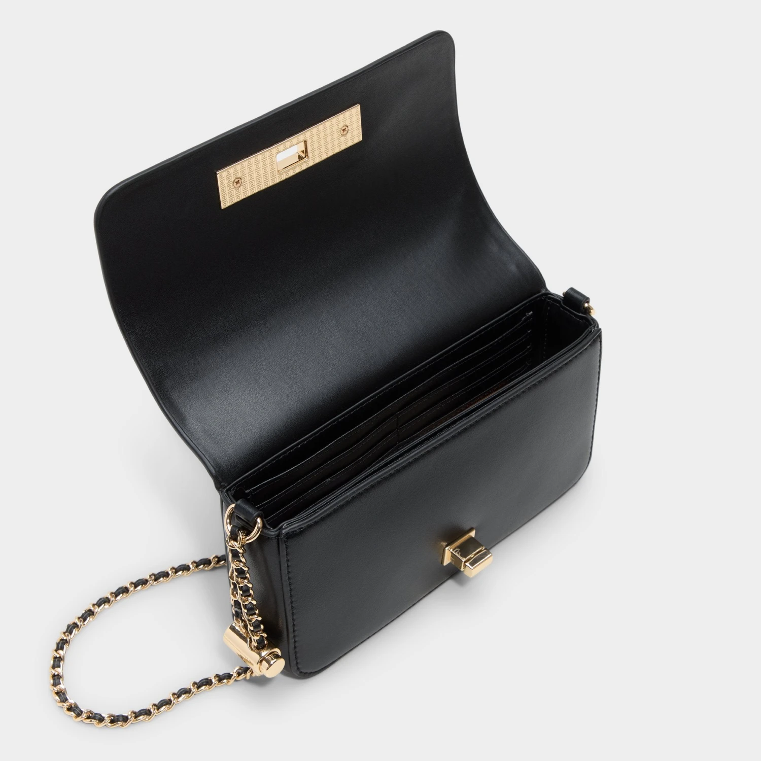 Aldo Dalenn - Black Leather Chain Strap Crossbody Bag 5 Aldo Dalenn - Black Leather Chain Strap Crossbody Bag - Image 3