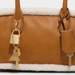 Aldo Daystromm Shearling Trim Rectangular Leather Shoulder Bag -The Aldo Shop product 14141404 daystromm brown 236 002 029 detail sq gy
