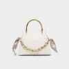 Aldo Arrayann Women's Top-Handle Bag with Silk-Print Scarf Detail -The Aldo Shop product 14141407 arrayann white 100 002 029 main sq gy