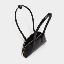 Aldo Heileyy - Glossy Croc-Embossed Demi-Lune Shoulder Bag -The Aldo Shop product 14141505 heileyy black 001 002 029 alt2 sq gy