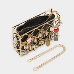 Aldo Ponddamour Quilted Leather Shoulder Bag with Charm Detailing -The Aldo Shop product 14141509 ponddamour black 006 002 029 alt2 sq gy