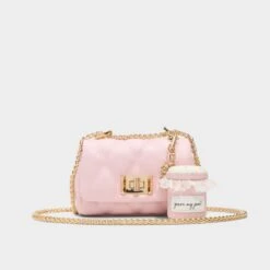 Aldo Miapinkk Pink Diamond-Quilted Crossbody Bag