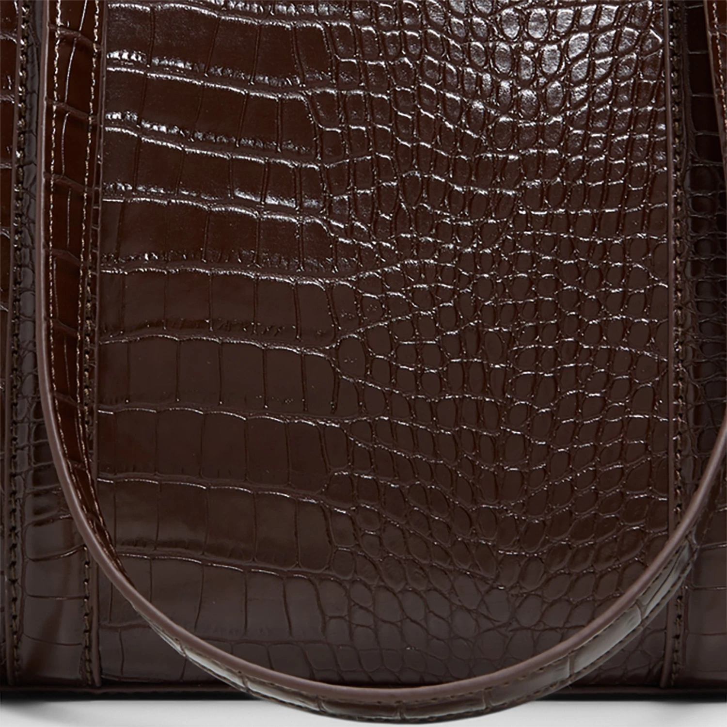 Aldo Ninetofivee - Glossy Espresso Croc Structured Tote Bag 7 Aldo Ninetofivee - Glossy Espresso Croc Structured Tote Bag - Image 5