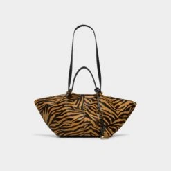 Aldo Meava Tiger Print Hair-on Hide Tote Bag