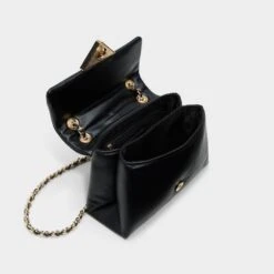 Aldo Softpuff Black Leather Crossbody Bag with Chain Detail -The Aldo Shop product 14141602 softpufff black 001 002 029 alt2 sq gy
