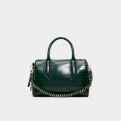 Aldo Albalaerell Glossy Emerald Croc Drum Bag