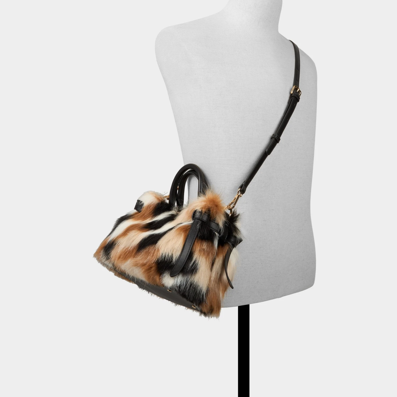 Aldo Leverr Patchwork Faux Fur Top-Handle Bag 6 Aldo Leverr Patchwork Faux Fur Top-Handle Bag - Image 4