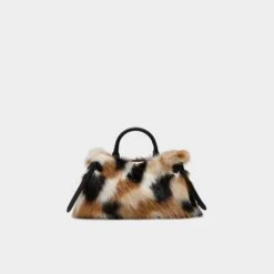 Aldo Leverr Patchwork Faux Fur Top-Handle Bag
