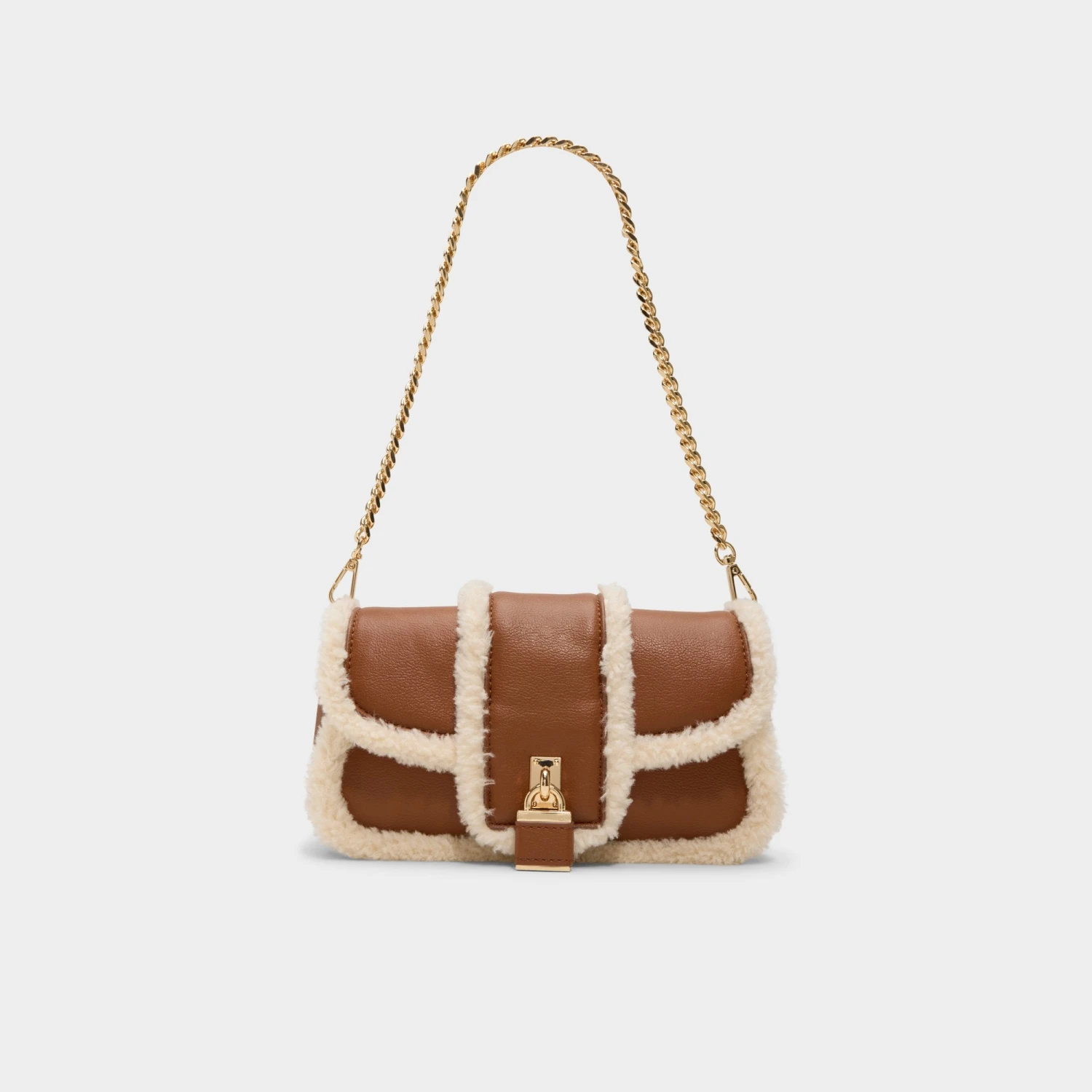 Aldo Aauralii Faux Shearling and Leather Chain Shoulder Bag 3 Aldo Aauralii Faux Shearling and Leather Chain Shoulder Bag