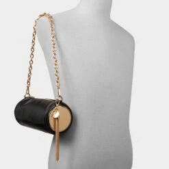 Aldo Iness Cylindrical Shoulder Bag with Golden Chain & Tassel -The Aldo Shop product 14143737 iness black 001 002 029 alt4 sq gy