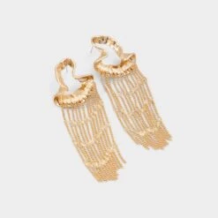 Aldo Solleenne Wave Sculptural Fringe Drop Earrings