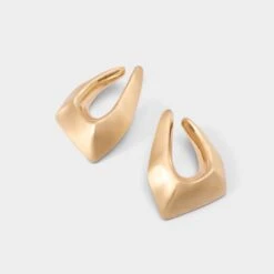 Aldo Ellabella Gold Knife-Edge Geometric Stud Earrings