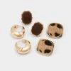 Aldo Wildchic Leopard Print Calf-Hair Earring Set - 3 Pairs 1 Aldo Wildchic Leopard Print Calf-Hair Earring Set - 3 Pairs -The Aldo Shop product 14145309 wildchic brown 240 main sq gy