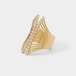Aldo Glimmery Gold-Plated Fanned Cubic Zirconia Ring