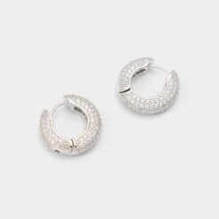 Aldo Strigidae - Pave Cubic Zirconia Shimmer Hoop Earrings