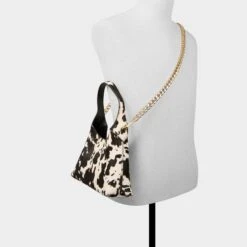Aldo Smallharperr Cow Print Slouchy Hobo Bag -The Aldo Shop product 14151706 smallharperr black 003 001 029 alt3 sq gy