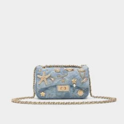 Aldo Seadreamm Denim Shoulder Bag - Nautical Starfish & Pearl Accents