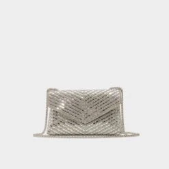 Aldo Sparklebag - Silver Crystal Chevron Evening Bag