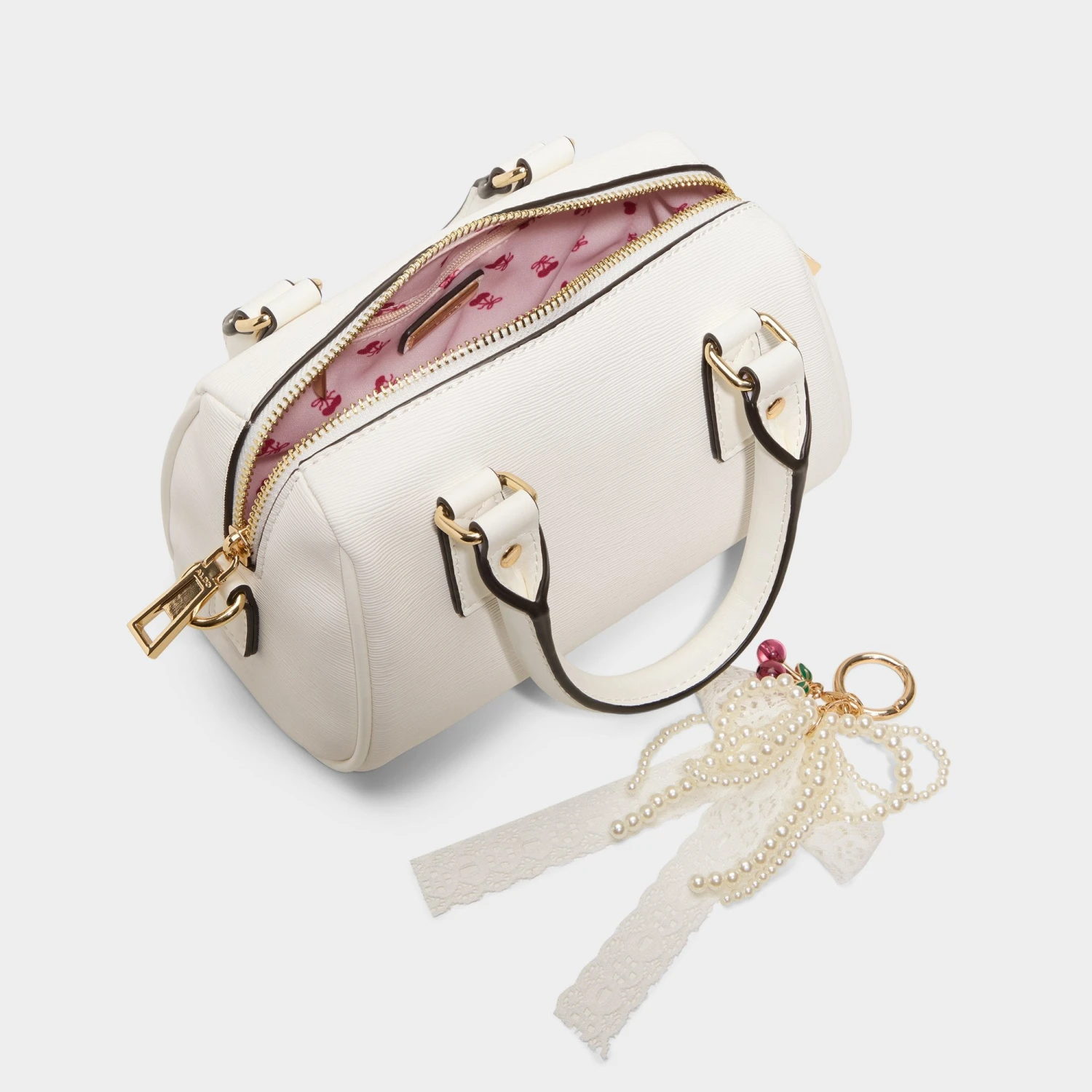 Aldo Aelia Mini Barrel Satchel - Snow White Saffiano Bag 5 Aldo Aelia Mini Barrel Satchel - Snow White Saffiano Bag - Image 3