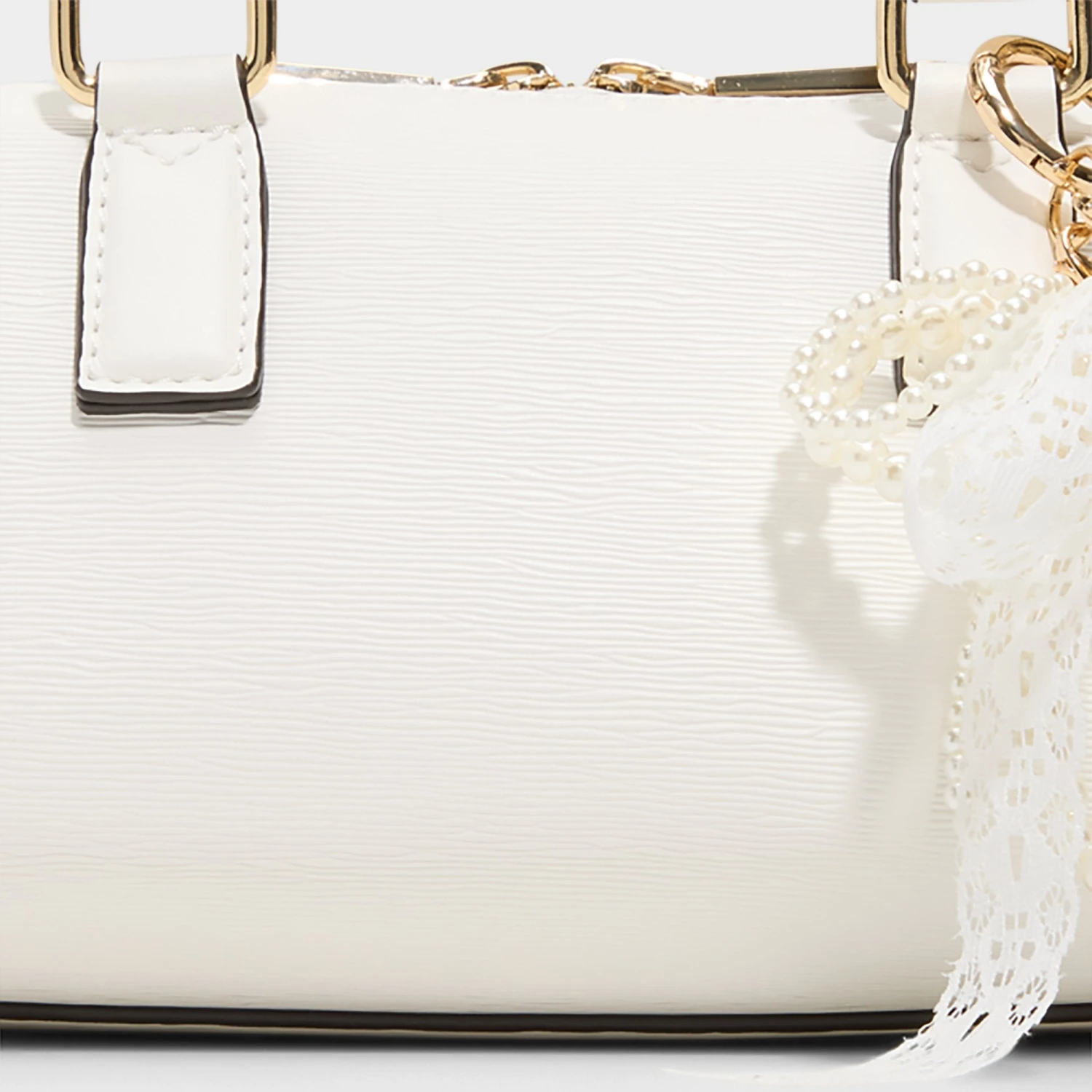 Aldo Aelia Mini Barrel Satchel - Snow White Saffiano Bag 7 Aldo Aelia Mini Barrel Satchel - Snow White Saffiano Bag - Image 5