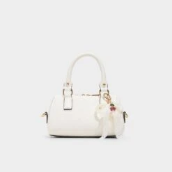 Aldo Aelia Mini Barrel Satchel - Snow White Saffiano Bag