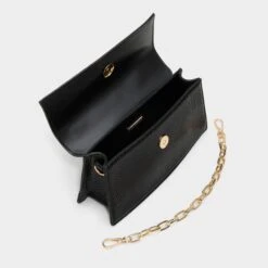 Aldo Daphnei - Snake-Embossed Micro Bag with Sculptural Gold Handle -The Aldo Shop product 14151853 daphnei black 001 002 029 alt2 sq gy