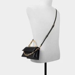 Aldo Daphnei - Snake-Embossed Micro Bag with Sculptural Gold Handle -The Aldo Shop product 14151853 daphnei black 001 002 029 alt3 sq gy