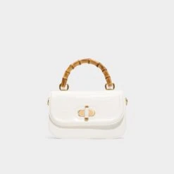 Aldo Kairaa Croc-Embossed Top Handle Bag with Bamboo Handle