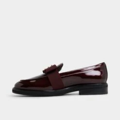 Aldo Bissom Women's Burgundy Patent Loafers with Grosgrain Bow -The Aldo Shop product 14151919 bissom brown 201 002 033 alt2 sq gy