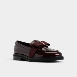 Aldo Bissom Women's Burgundy Patent Loafers with Grosgrain Bow -The Aldo Shop product 14151919 bissom brown 201 002 033 alt3 sq gy