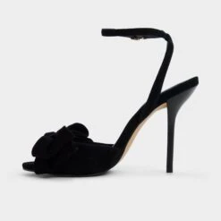 Aldo Tinsletta Suede Stiletto Sandals with Bow Detail -The Aldo Shop product 14154114 tinsletta black 009 001 046 alt2 sq gy
