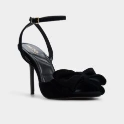 Aldo Tinsletta Suede Stiletto Sandals with Bow Detail -The Aldo Shop product 14154114 tinsletta black 009 001 046 alt3 sq gy