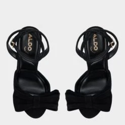 Aldo Tinsletta Suede Stiletto Sandals with Bow Detail -The Aldo Shop product 14154114 tinsletta black 009 001 046 alt5 sq gy