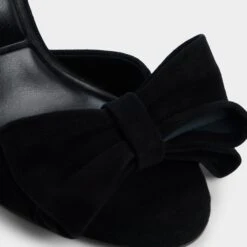 Aldo Tinsletta Suede Stiletto Sandals with Bow Detail -The Aldo Shop product 14154114 tinsletta black 009 001 046 detail sq gy