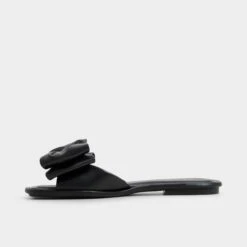Aldo Bowetta Women's Leather Bow Slide Sandals -The Aldo Shop product 14154158 bowetta black 001 001 043 alt2 sq gy