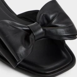 Aldo Bowetta Women's Leather Bow Slide Sandals -The Aldo Shop product 14154158 bowetta black 001 001 043 detail sq gy