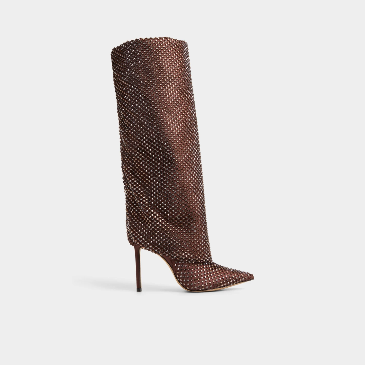 Aldo Livydalia Mocha Crystal Embellished Knee-High Boots 3 Aldo Livydalia Mocha Crystal Embellished Knee-High Boots